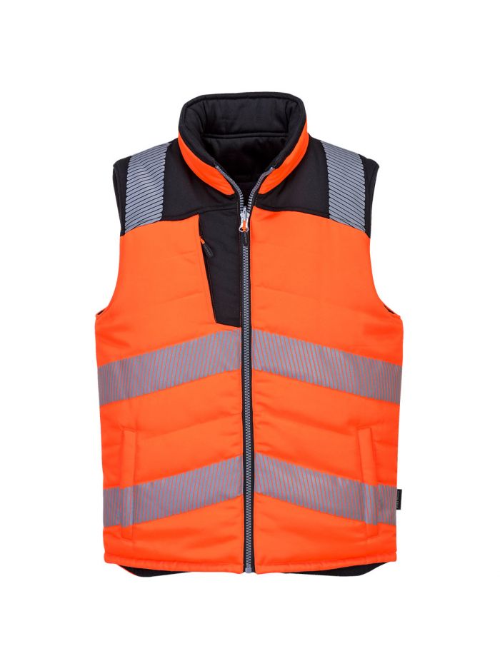 Portwest PW3 Hi Vis Reversible Bodywarmer Polycopy Workwear