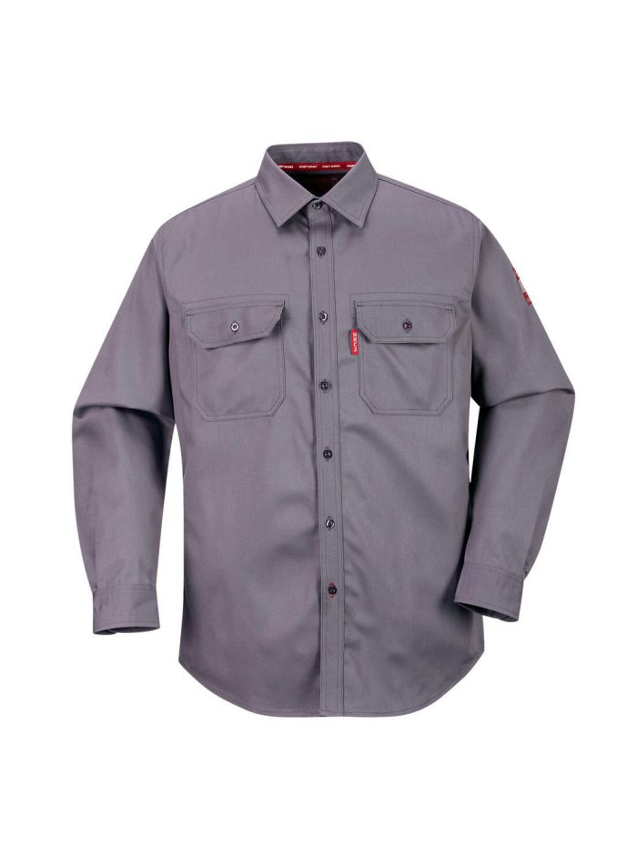 Bizflame 88/12 FR Work Shirt, 4XL, R, Grey