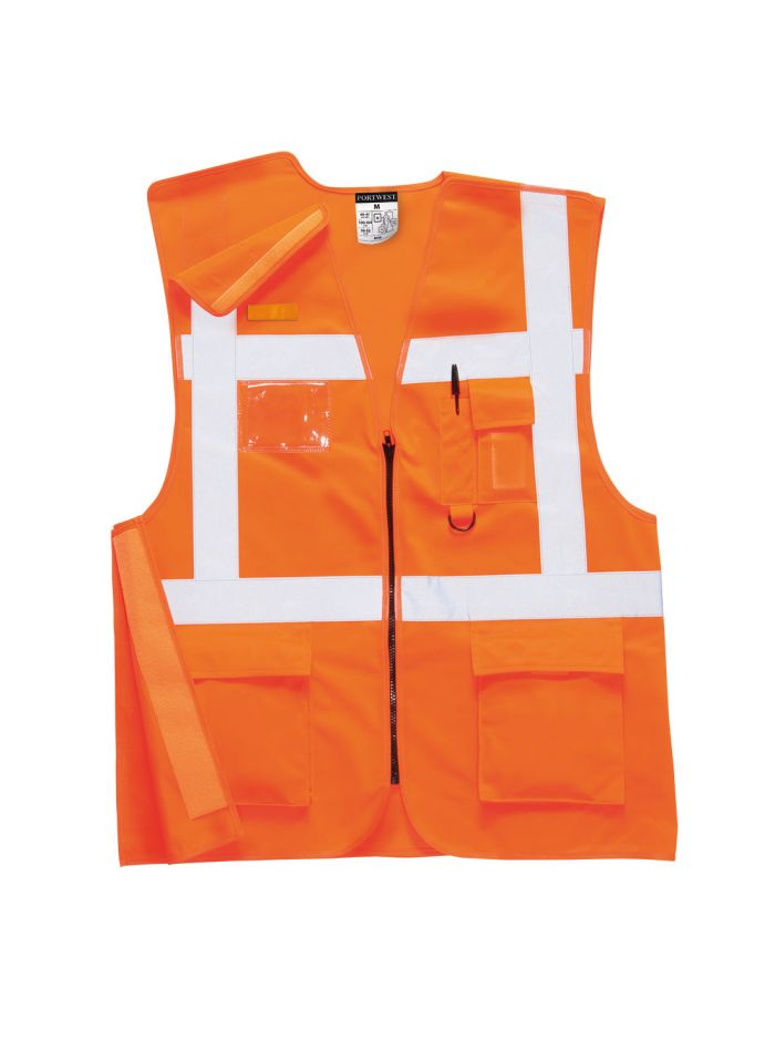 Hi-Vis Zip Executive Vest , S, R, Orange