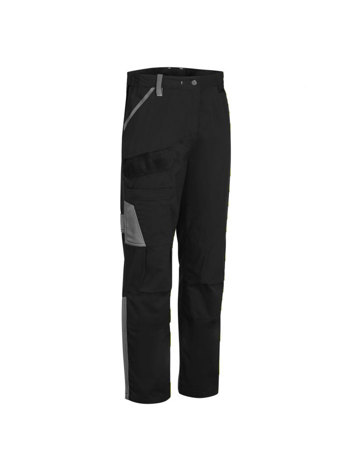WX1 Lightweight Cotton Work Trousers, 28, R, Black/Grey