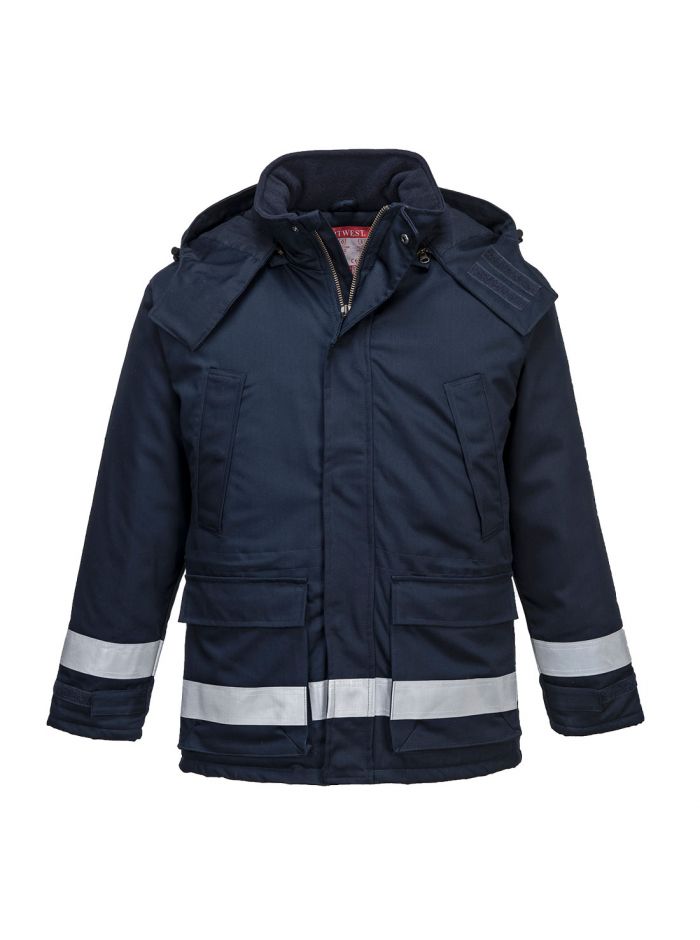 FR Anti-Static Insulated Jacket, L, R, Navy