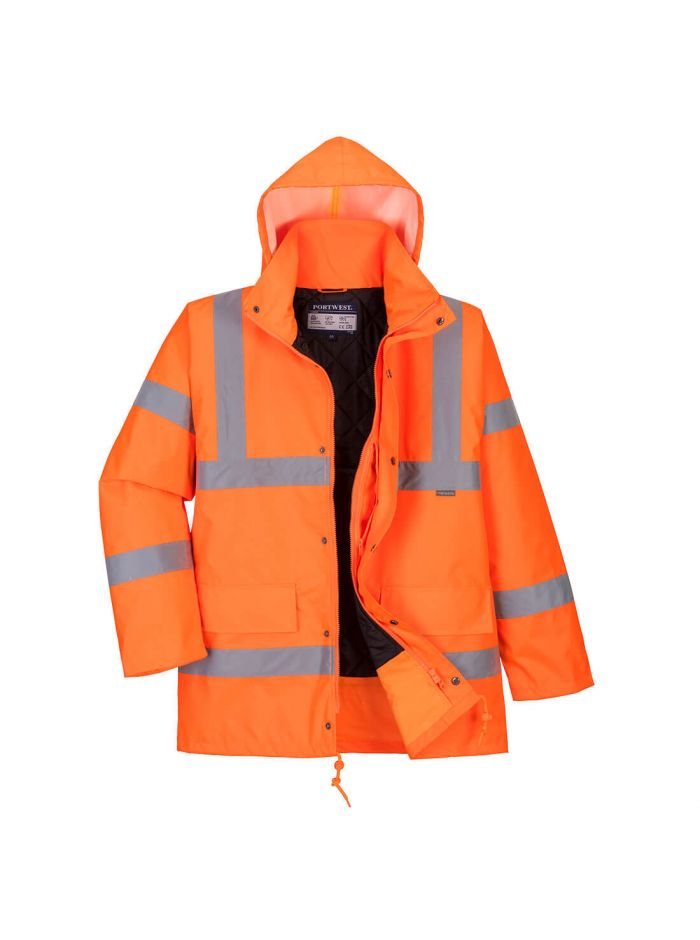 Hi-Vis Breathable Winter Traffic Jacket, S, R, Orange