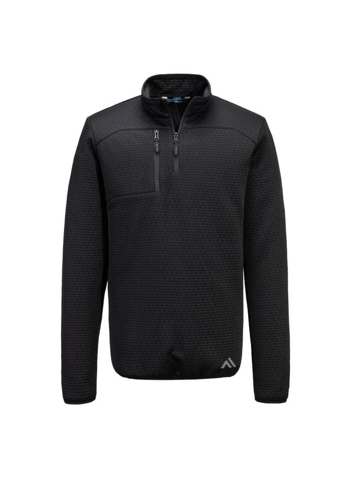 KX3 Textured 1/4 Zip Sweatshirt, L, R, Black