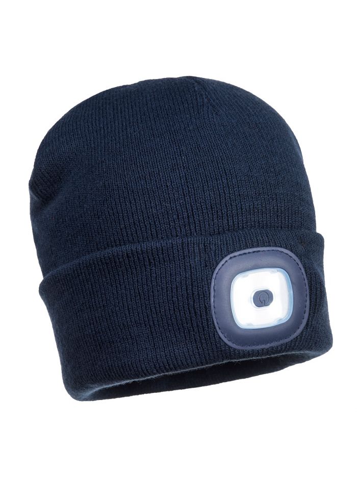 Rechargeable Twin LED Beanie, , R, Navy