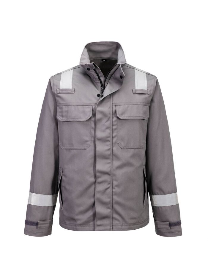 FR Chemical Resistant Jacket, L, R, Grey