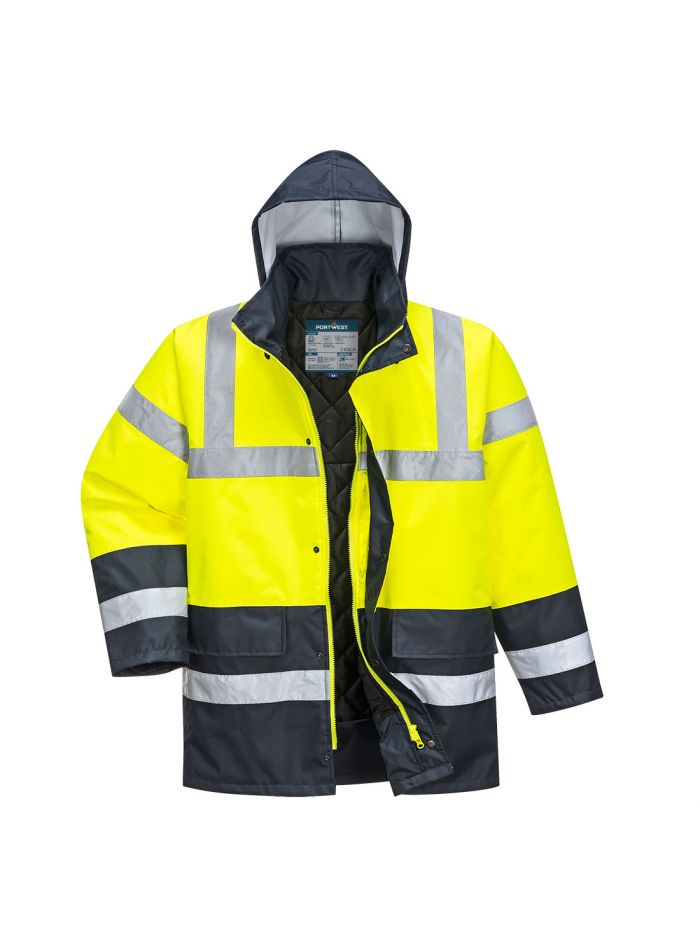ES1 Essential Hi-Vis Winter Traffic Jacket, 4XL, R, Yellow/Navy