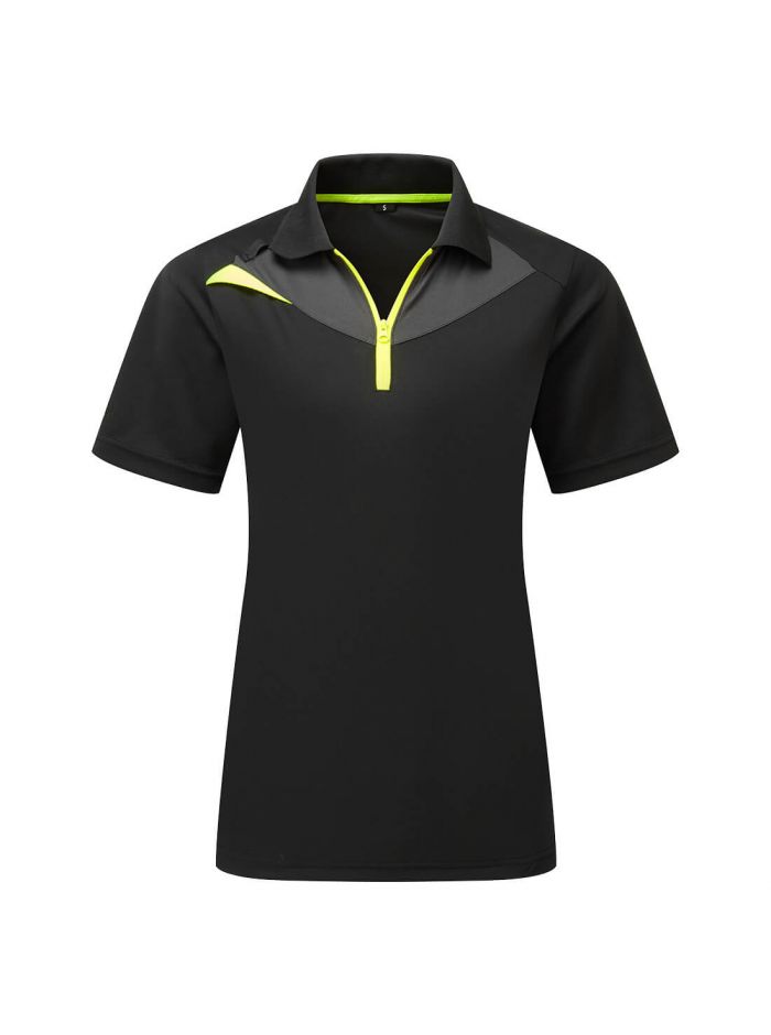 DX4 Women's Polo Shirt S/S, L, R, Black