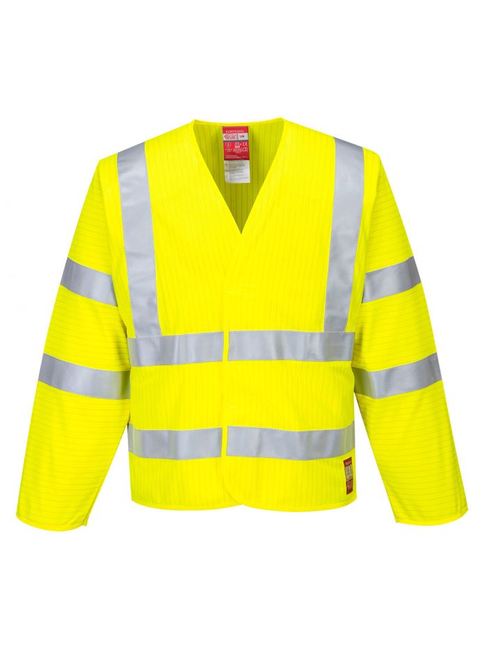 Hi-Vis Anti Static Jacket - Flame Resistant, L/XL, R, Yellow