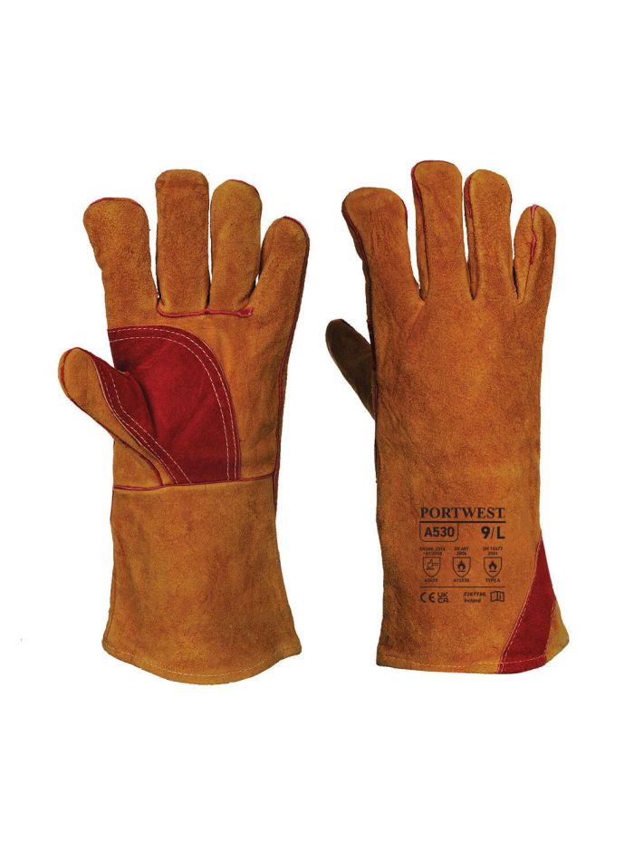 Reinforced Welding Gauntlet, M, R, Brown