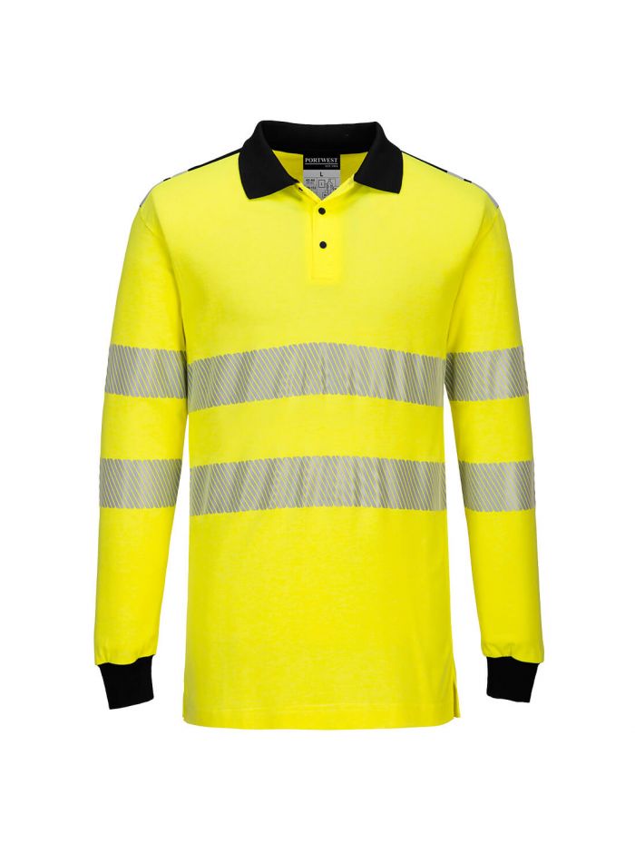 PW3 FR Modaflame Hi-Vis Polo Shirt, L, R, Yellow/Black