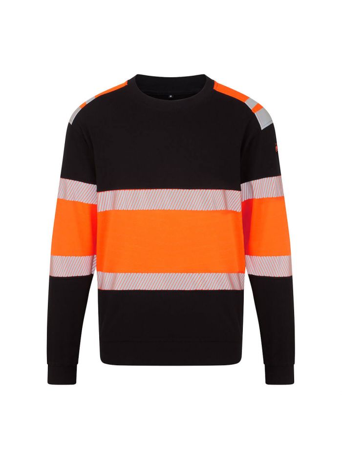 PW3 Modaflame Knit HVO Class 1 FR Sweatshirt, L, R, Orange/Black