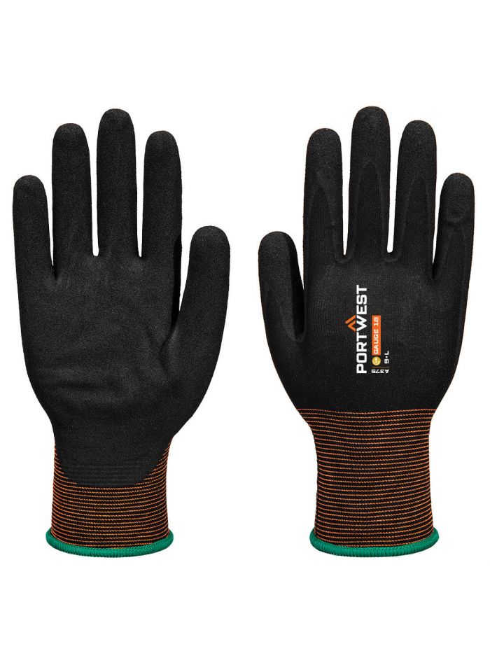GP Grip 18 Nitrile Smooth/Sandy , L, R, Black