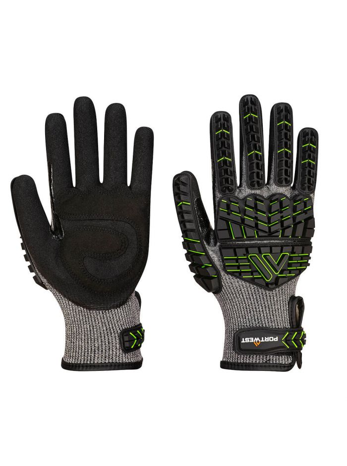 VHR15 Nitrile Foam Impact Glove, 4XL, R, Black/Green