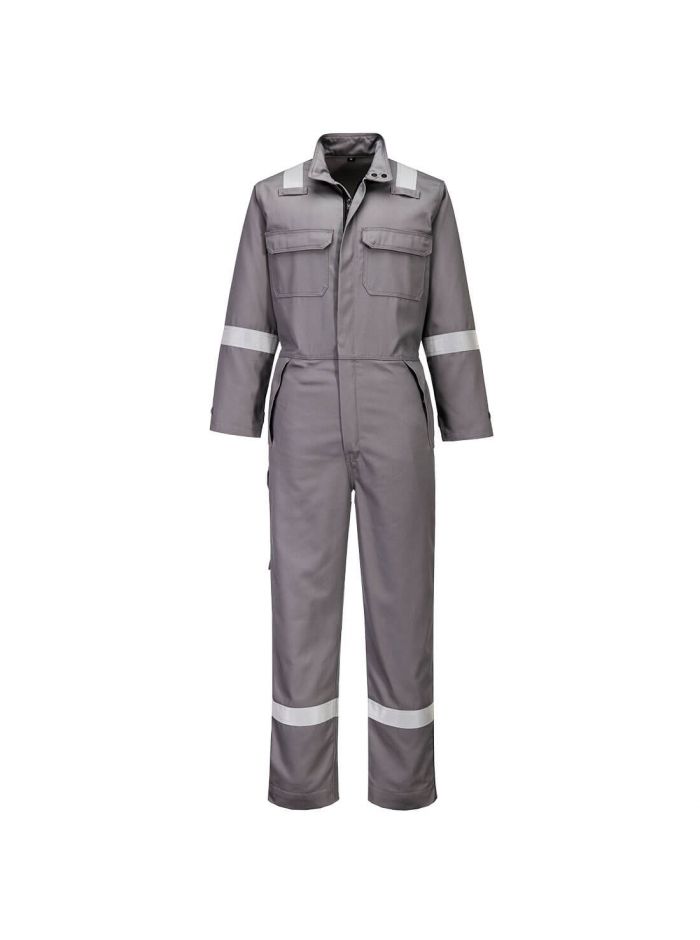 FR Chemical Resistant Coverall, L, R, Grey