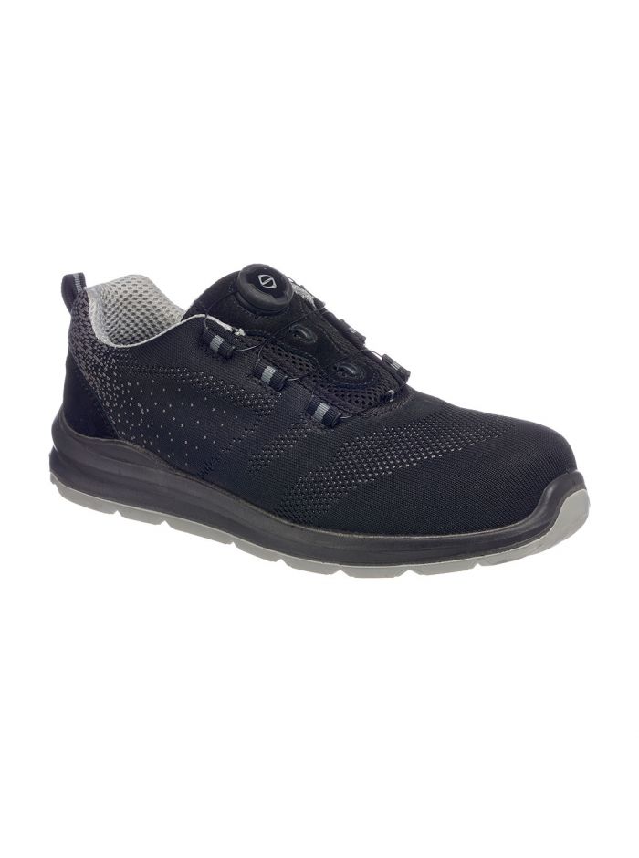 Portwest Composite Wire Lace Safety Trainer Knit S1P, 36, Y, Black/Grey