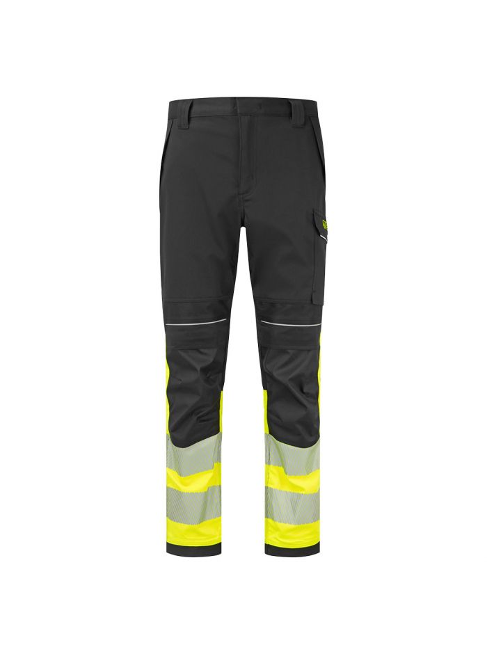PW3 Modaflame Work Hi-Vis Class 1 FR Trousers, 28, R, Yellow/Black