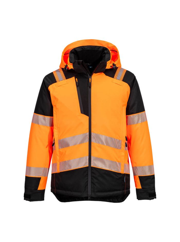 PW3 Hi-Vis Winter Jacket, 4XL, R, Orange/Black
