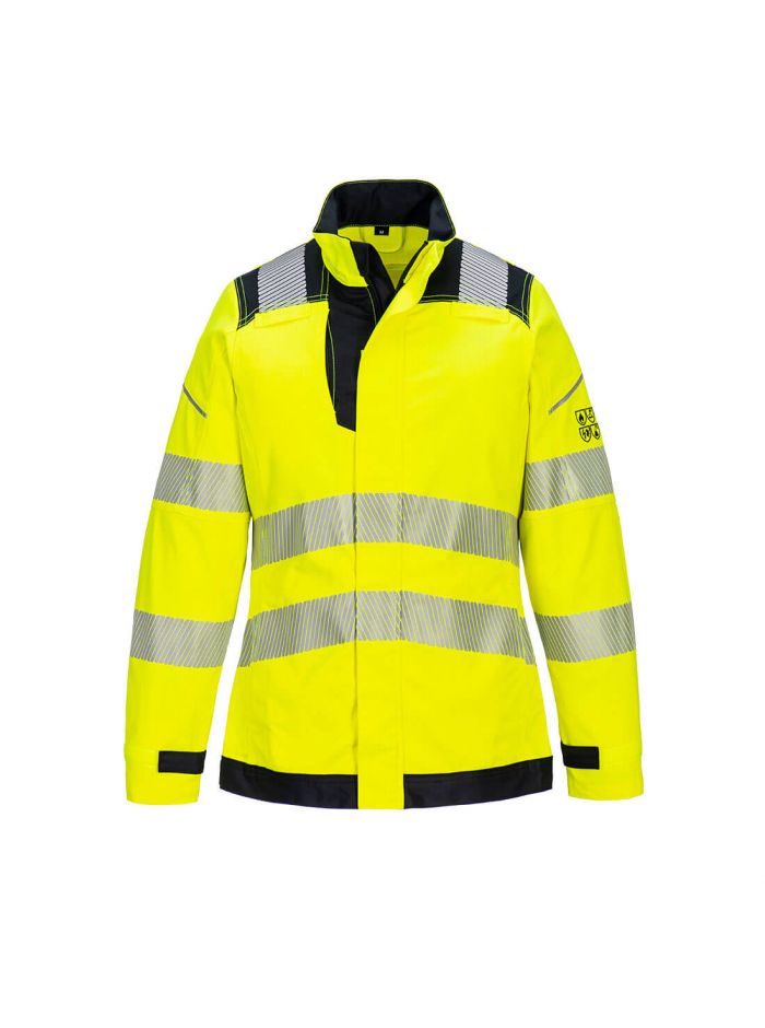PW3 FR Modaflame Hi-Vis Women's Work Jacket, L, R, Yellow/Black