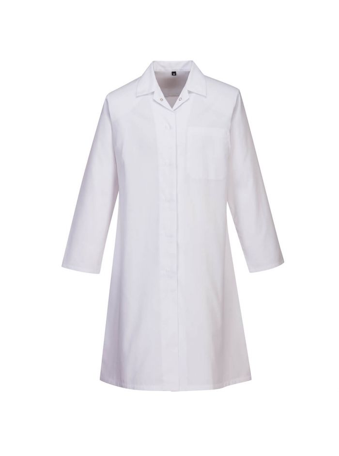 Food Industry Women's 1 Pocket Coat, XS, R, White
