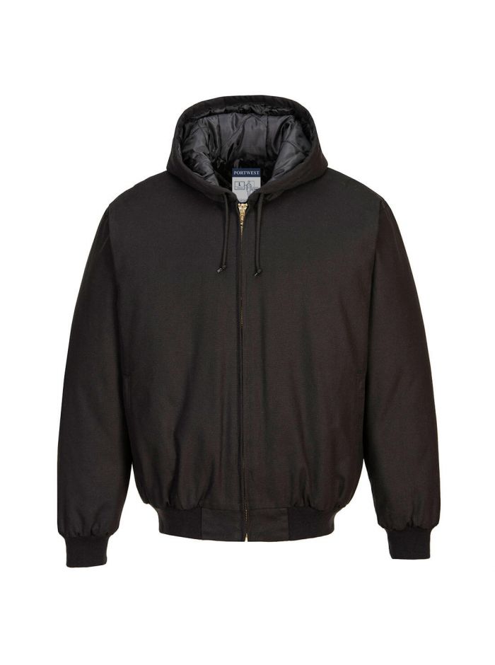 Duck Quilt Lined Hooded Jacket, 4XL, R, Black