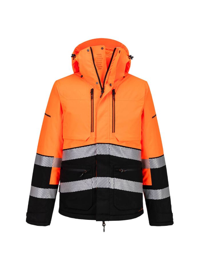 EV4 Hi-Vis Winter Jacket, L, R, Orange/Black