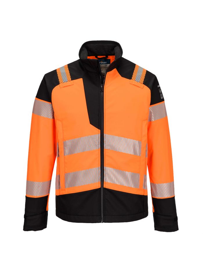 PW3 Modaflame Softshell Hi-Vis Multi-Norm FR Jacket, L, R, Orange/Black