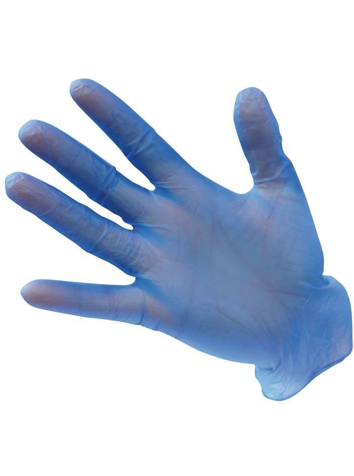 Powder Free Vinyl Disposable Glove (Pk100), M, , Blue
