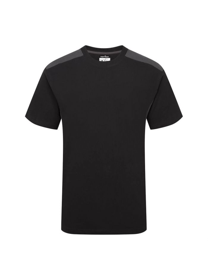 Two-Tone T-Shirt S/S, 4XL, R, Black/Grey