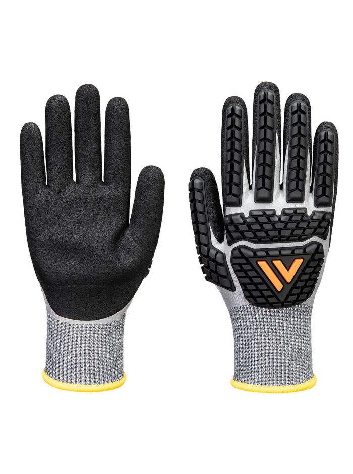 Impact F13 Nitrile Foam Waterproof Glove, L, R, Grey/Black