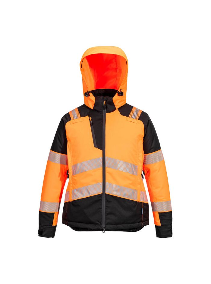 PW3 Hi-Vis Women's Winter Jacket, L, R, Orange/Black