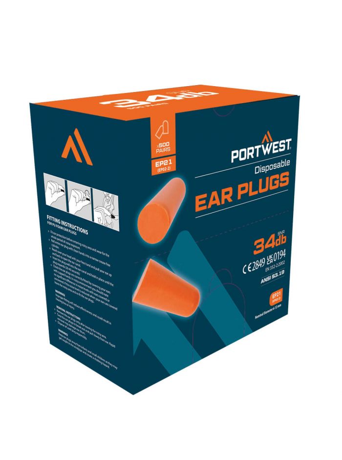Ear Plug Dispenser Refill Pack (500 Pairs) , , R, Orange